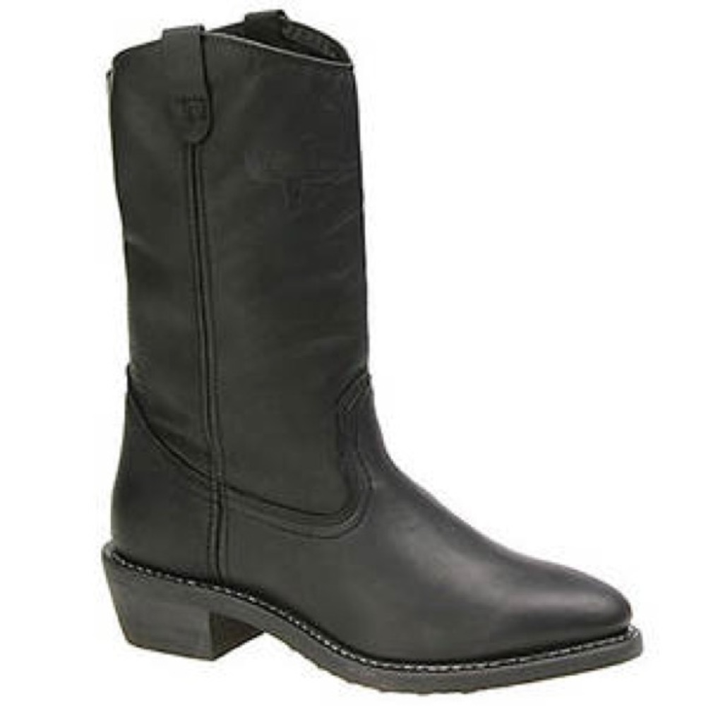 Mason Western Cowboy Boot Work Men's 12" Tall Black Size 7 3E 3X Wide